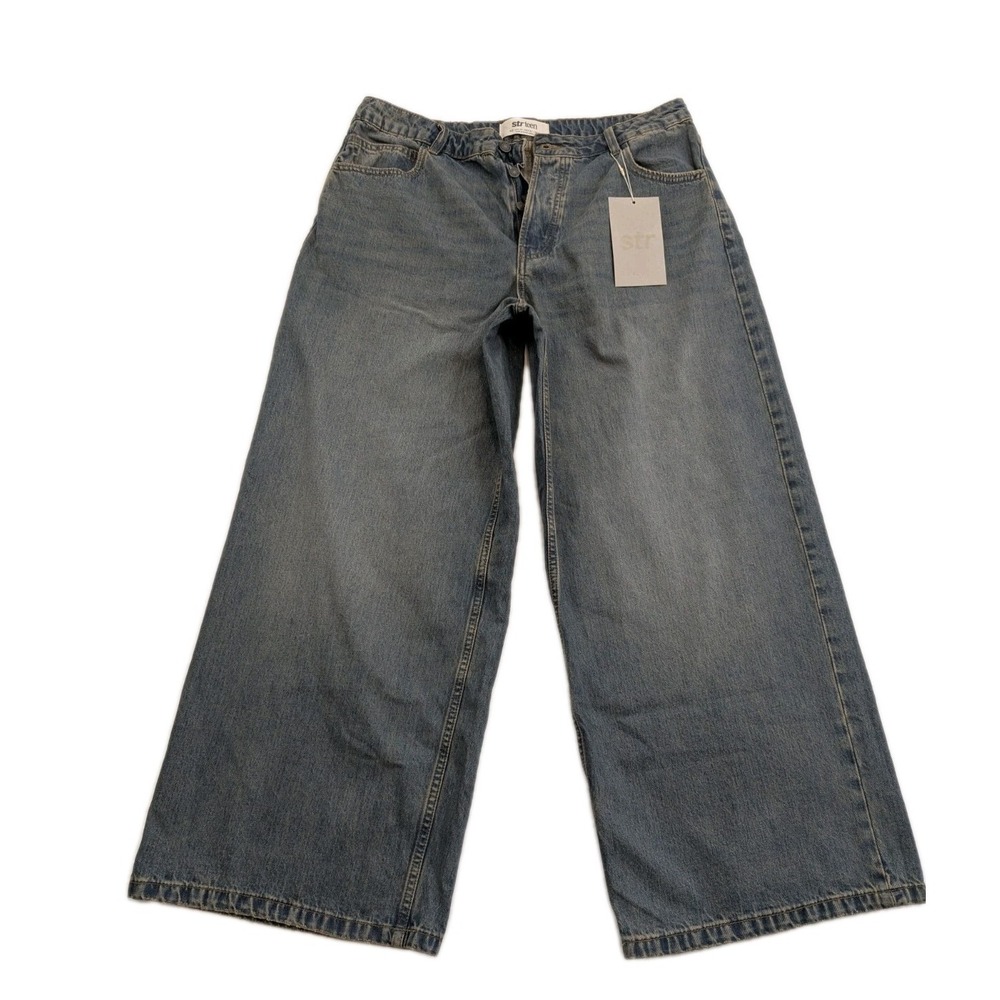 Stradivarius Baggy Loose Button Fly Jeans Women's Size 10